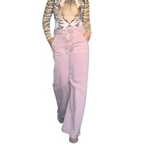 American Eagle Outfitters Light Pink Flare Jeans